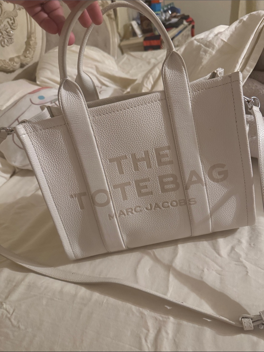 Marc Jacobs medium Tote Bag cotton/silver color  authentic